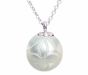 "Blossom" Carved White Fresh Water Pearl Pendant