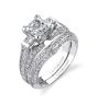 Princess cut three stone engagement ring