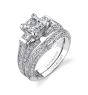 18K White Gold Round Diamond Bar Set Wedding Ring
