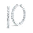 28mm Inside/Outside Round Diamond Hoop Earrings