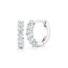 15mm Round Diamond "Single Line Hoop" Earrings