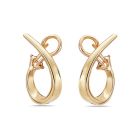 18K Yellow Gold 26mm Oval Charles Krypell Omega Back Hoop Earrings