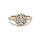 18K Yellow Gold Round Pave Diamond Fashion Ring