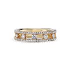 18K Yellow Gold Round Diamond Single Row Fashion Ring