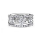 18K White Gold Round Diamond Fashion Ring