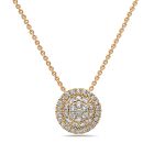 18K Yellow Gold Round Pave Diamond Pendant