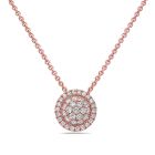 18K Rose Gold Round Diamond Pave Cluster Pendant