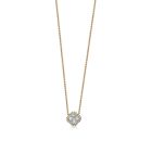 18K Yellow Gold Round Diamond Clover Pendant