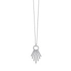 18K White Gold Round Diamond Circle Fringe Pendant
