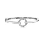 18K White Gold Round Diamond " Circle" Bangle Bracelet