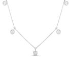 18" Long 5-Stone Round Diamond Bezel Necklace