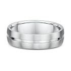 Contemporary grooved men's wedding band