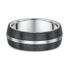 Men's carbon fiber and white gold ring