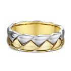 Men's two tone braided wedding band