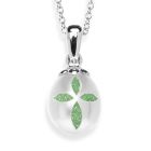 Fresh Water "Bible Pearl" Pendant, with a Green Created Diamond Crystal Cross