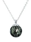 Carved "Calla Lilly" Black South Sea Pearl Pendant