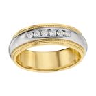 Men's 18 karat two tone diamond wedding band