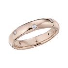 18 Karat Pink Gold wedding band with diamonds