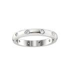 18 karat white gold wedding band with diamonds