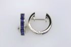 18K White Gold Sapphire Huggie Earrings