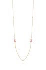 14K Yellow Gold 18" Ribbon Charm Station Necklace