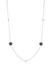 14K White Gold 18" Paw Charm Station Necklace