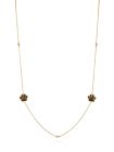 14K Yellow Gold 18" Paw Charm Station Necklace