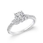18K White Gold Round Diamond 3-Stone Shared Prong Engagement Ring