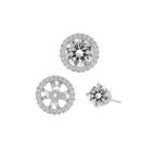 18K White Gold Round Diamond Earring Jackets