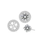 18K White Gold Round Round Diamond Earing Jackets