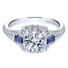 18K White Gold "Amavida" Round/Princess Cut Engagement Ring