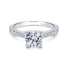 14K White Gold Round Diamond Engagement Ring