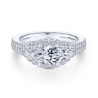 14K White Gold Marquise Halo Diamond Engagement Ring