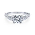 14K White Gold Round Diamond Engagement Ring