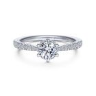 14K White Gold Round Diamond Engagement Ring