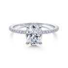 14K White Gold Oval Halo Diamond Engagement Ring