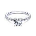 14K White Gold Shared Prong Diamond Engagement Ring