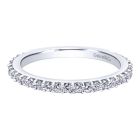 14K White Gold Round Diamond Band