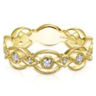 14K Yellow Gold Bezel Set Round Diamond Ring