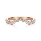 14K Rose Gold Round Diamond Shadow Wedding Ring