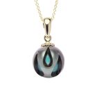 "Galatea" Carved Turquoise Pearl Pendant