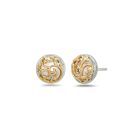 Sterling silver and 18 karat yellow gold Ivy Lace stud earrings