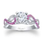Pink Sapphire and Diamond Infinity Style Engagement Ring