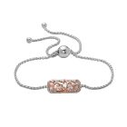 Sterling silver and 18 karat rose gold Ivy Lace bar bracelet.  