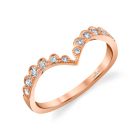 Rose gold chevron diamond wedding band
