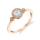 Rose gold rose cut diamond engagement ring