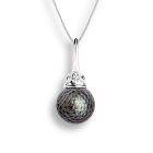 "Momento" Tahitian Carved Pearl and Diamond Pendant