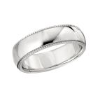 18 karat white gold traditional wedding band