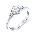 Milgrain accented engagement ring