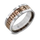 14K White/Rose Gold 8mm wide Wedding Band